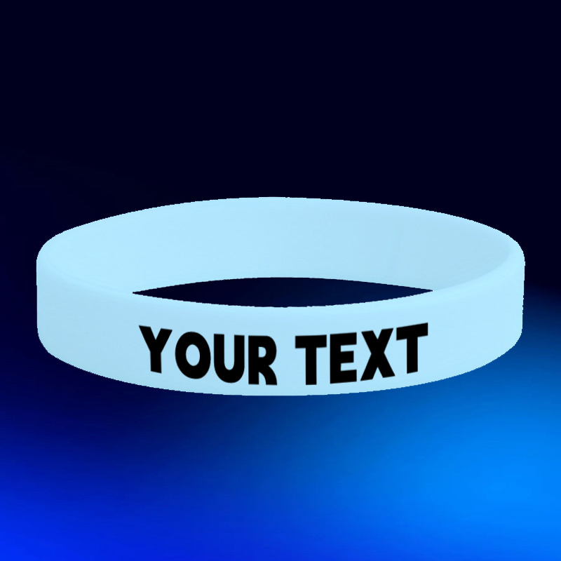 52pc Glow-in-the-Dark Silicone Bracelets, Customisable